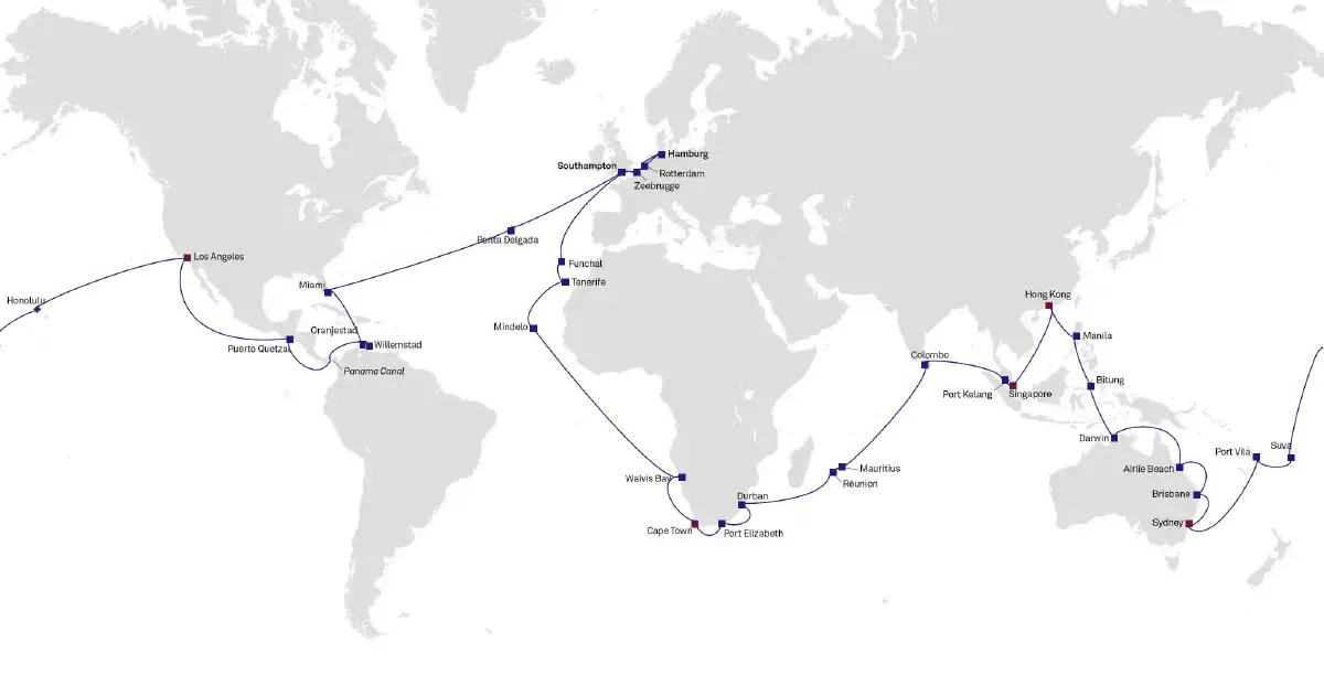 Cliquez sur l'image pour agrandrir - Croisière autour du monde Cunard Queen Anne de 2026, © Cunard