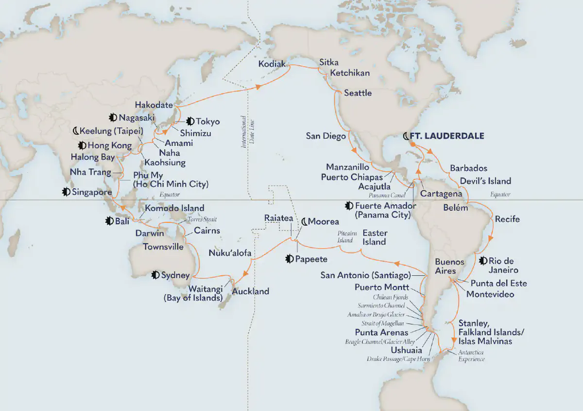 Cliquez sur l'image pour agrandrir - Croisière autour du monde 2026 de Holland America, © Holand America