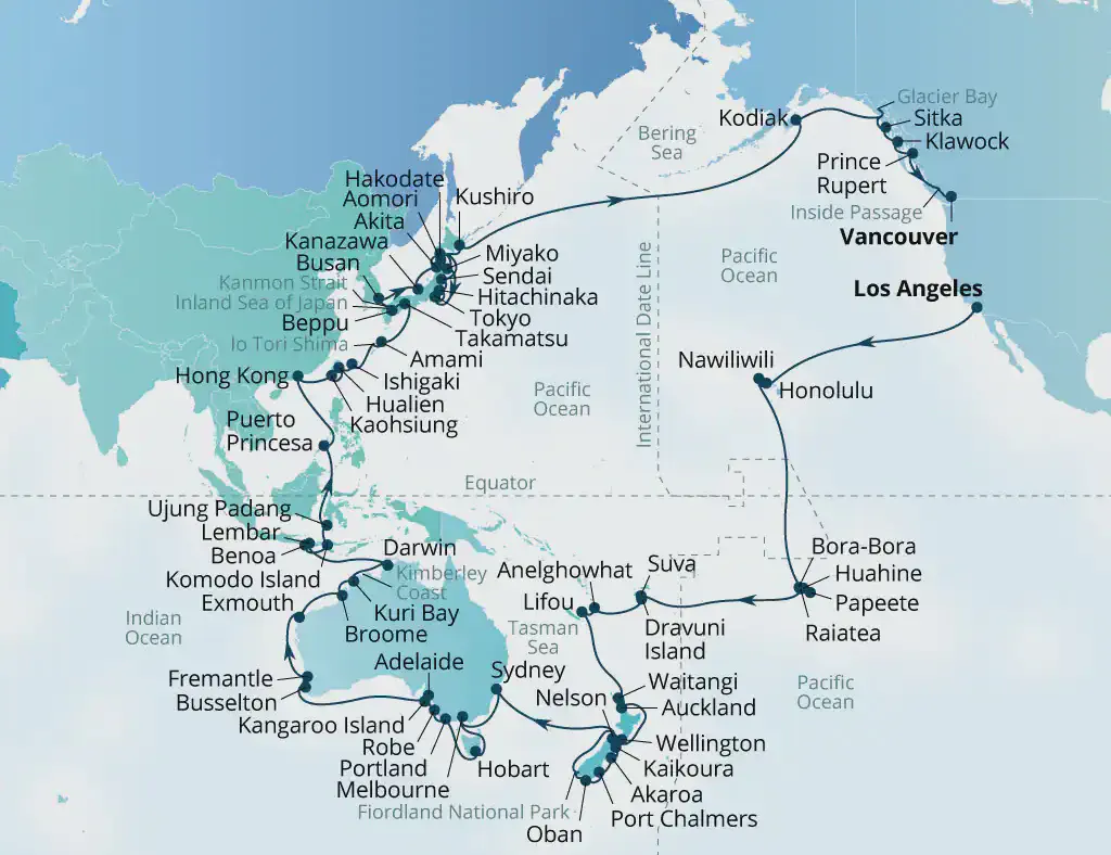 Cliquez sur l'image pour agrandrir - Croisière autour du monde Seabourn de 2026, © Seabourn