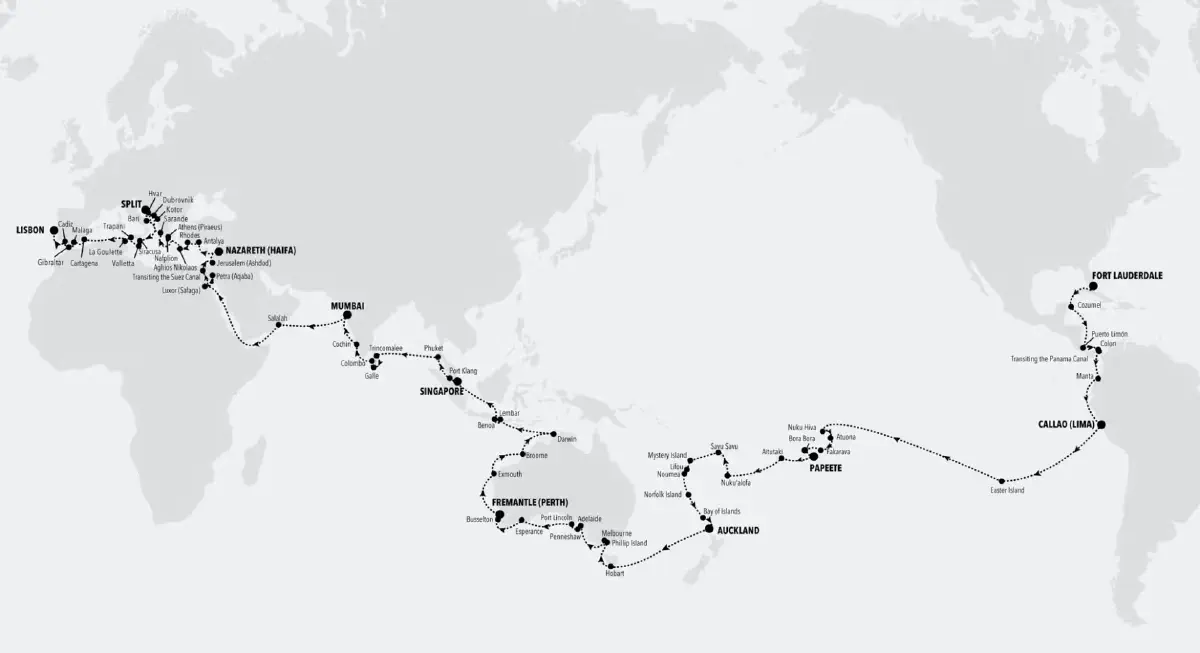 Cliquez sur l'image pour agrandrir - Croisière autour du monde 2026 de Silversea, © Silversea