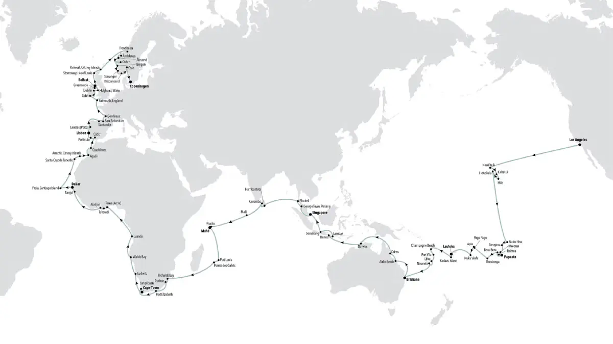 Cliquez sur l'image pour agrandrir - Croisière autour du monde 2027 de Silversea, © Silversea